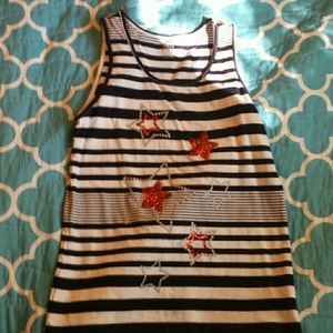 Black and white striped tank top