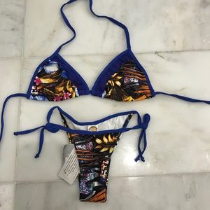 Blue bikini handmade in Colombia