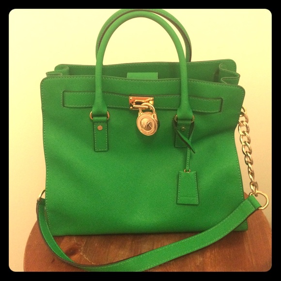MICHAEL Michael Kors Handbags - Michael Kors Hamilton Large Leather Satchel, Green