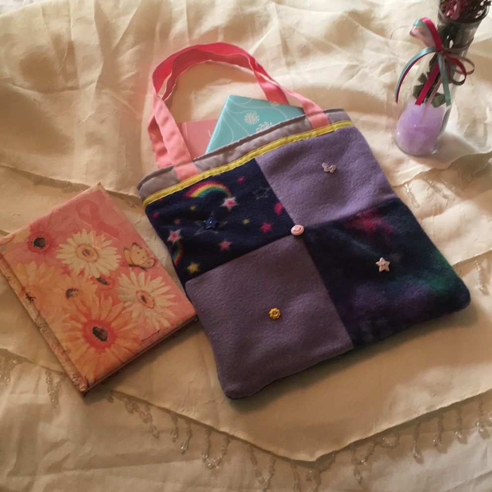 Handmade fleece tote