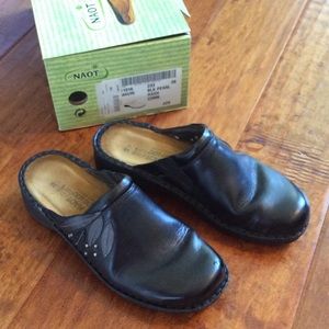 NAOT black mules shoes size Euro 38.