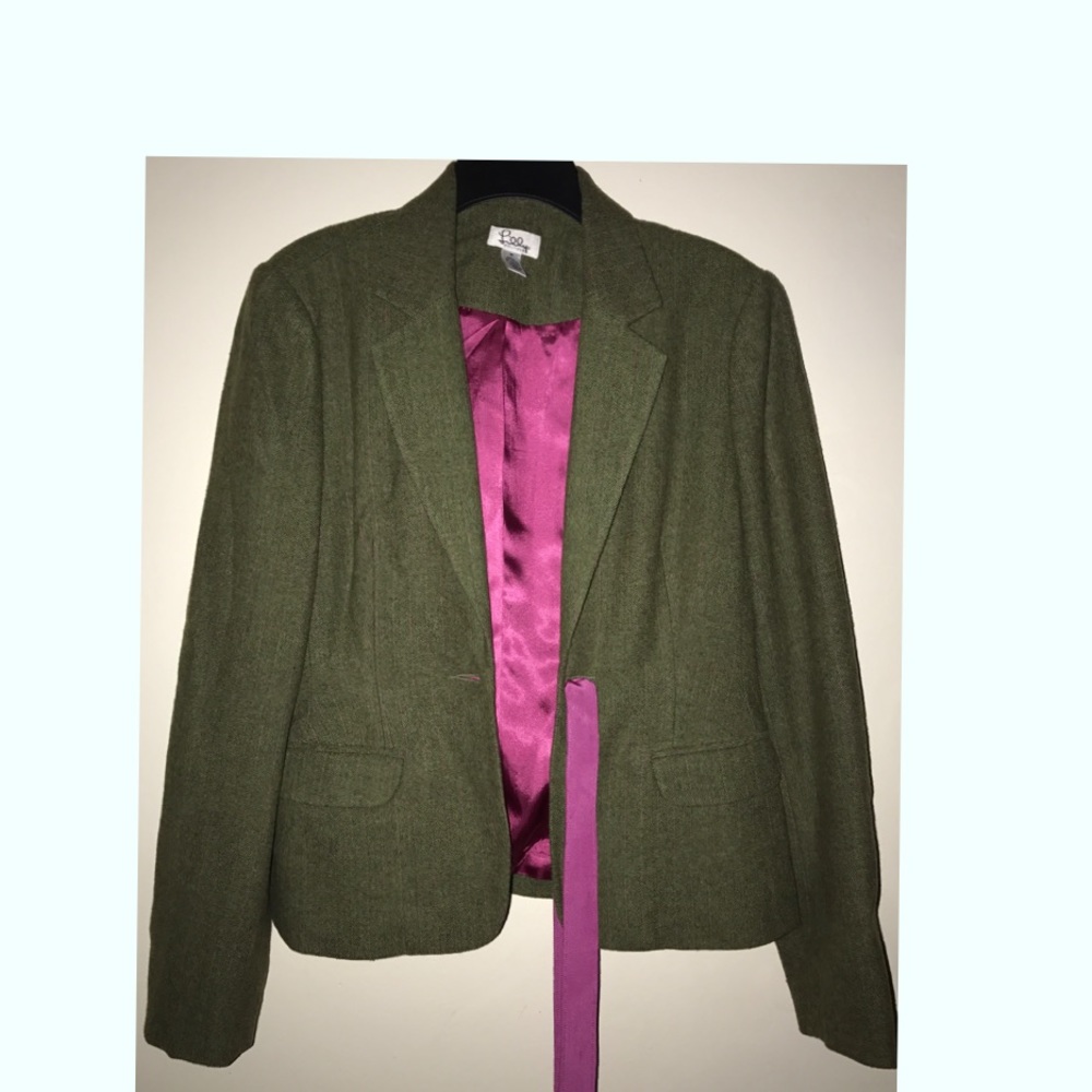Lilly Pulitzer wool Herringbone Blazer Moss Green