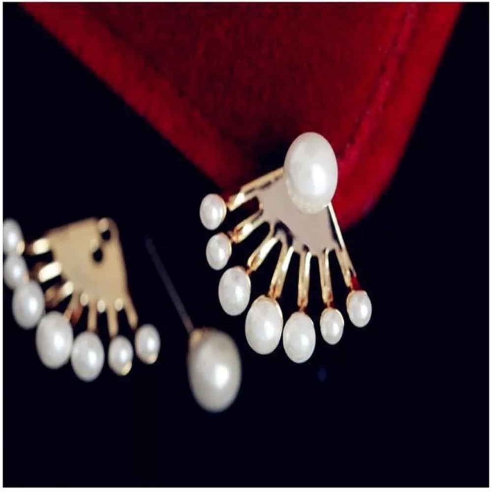 ✨”CORTINA” PEARL EARRINGS-STUDS-EAR CUFF-DROP - Picture 3 of 3