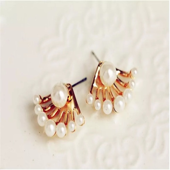 ✨”CORTINA” PEARL EARRINGS-STUDS-EAR CUFF-DROP - Picture 2 of 3