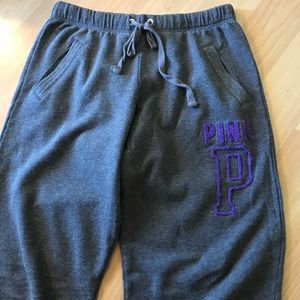 Victoria's Secret pink boyfriend pants.