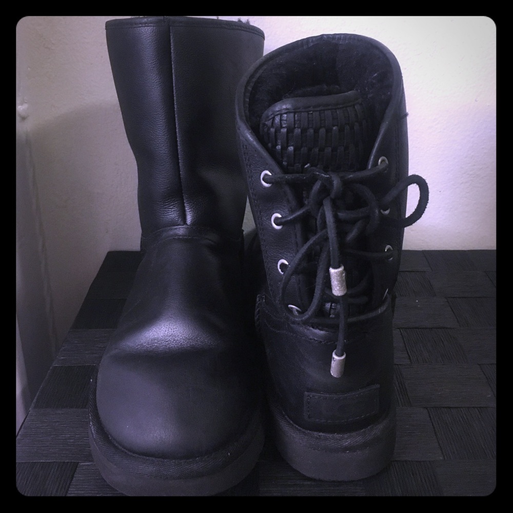 Black leather uggs!