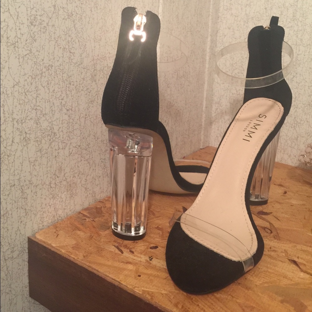 Clear block heels