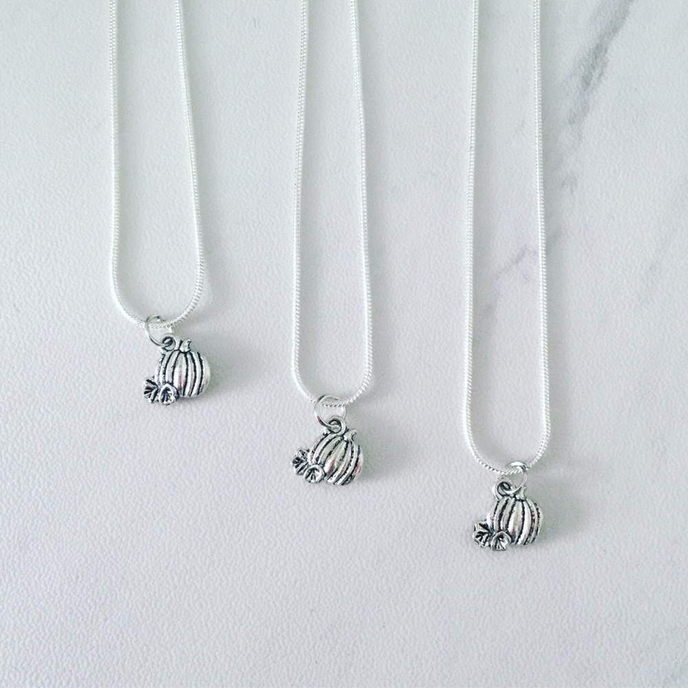 Sterling Silver Pumpkin Necklace