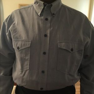 Long sleeve Oxford men's shirt gray.