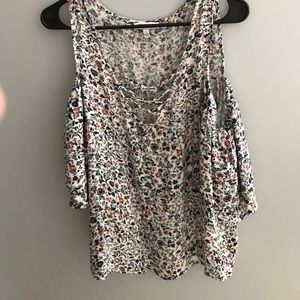 Sexy Fall Floral top off shoulder with lace string