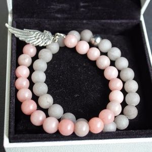 Natural gemstone bracelets 2unit set