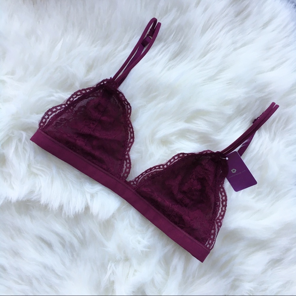 "Dalia" ll Maroon Lace Bralette - Picture 2 of 5