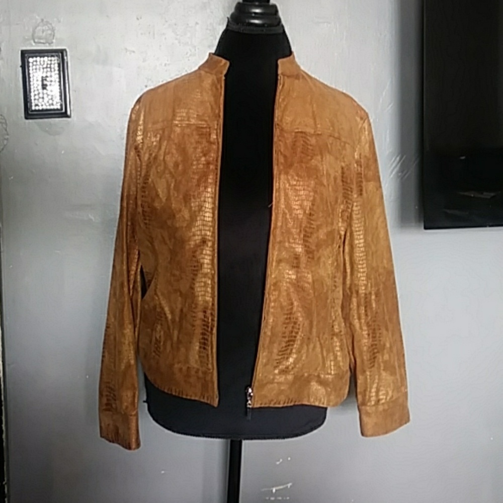 Cooper colored snakeskin jacket