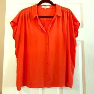 Loft Short Sleeve Button Down Blouse
