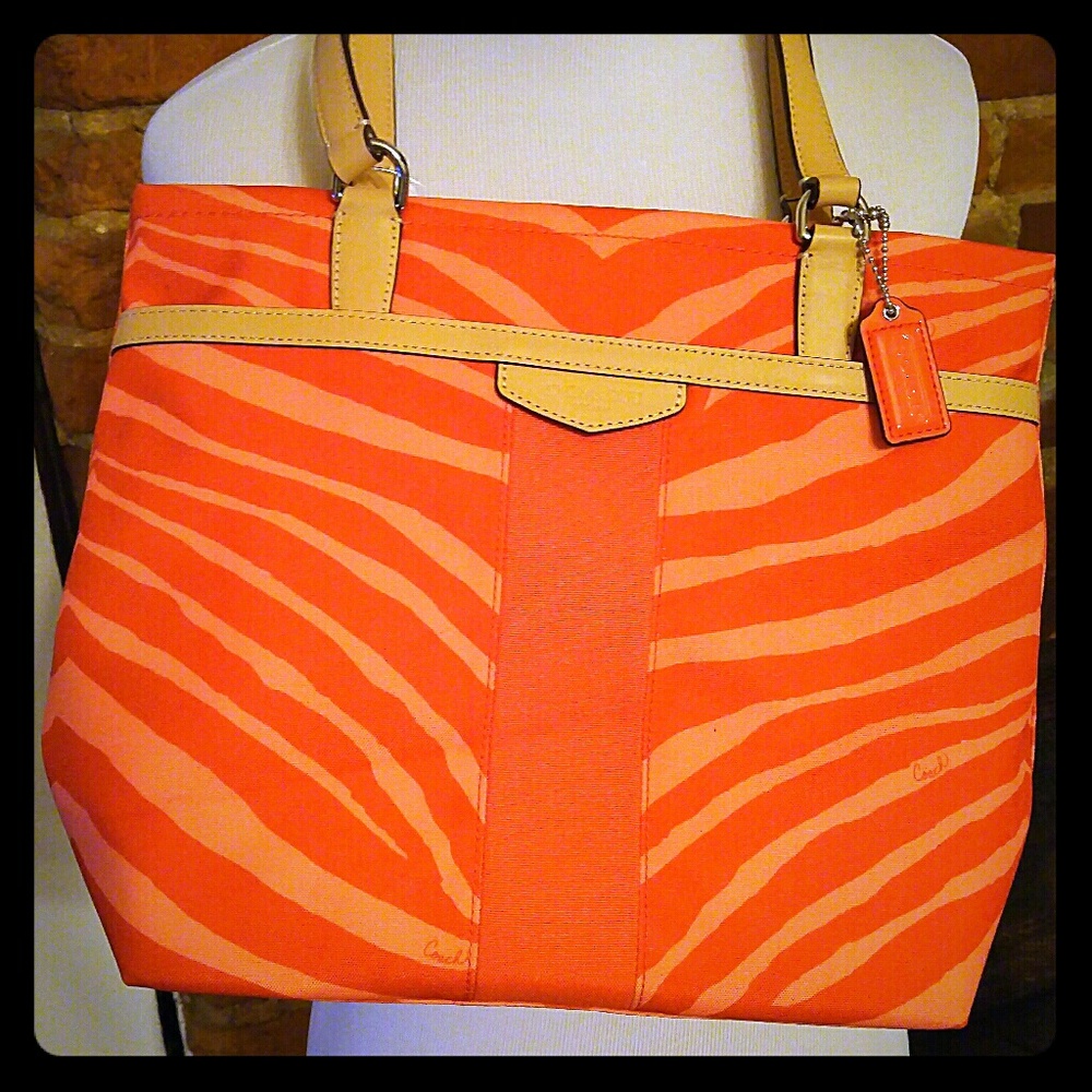 Coach bag-orange and tan CLOSET SALE 40% off
