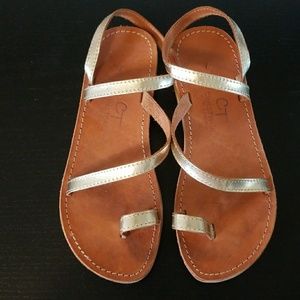 Greece handmade gold sandals