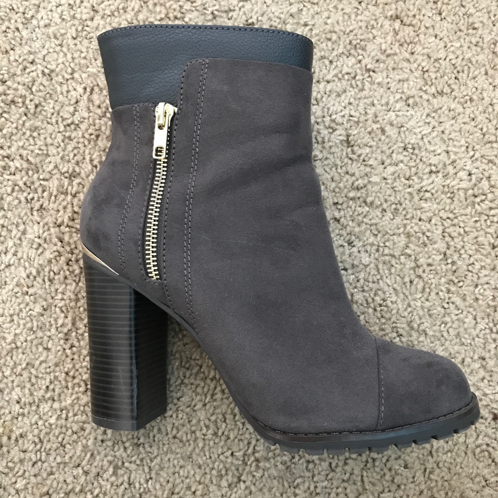 Cute grey heel boots