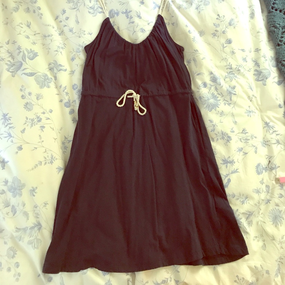 Nautical-inspired navy dress
