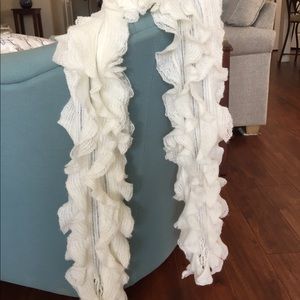 Cream ruffles scarf