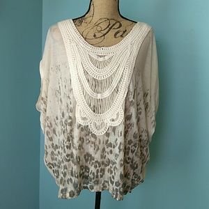 Free People brushed animal print top