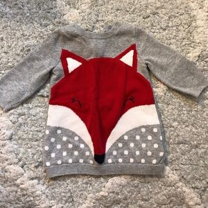 baby gap 3-6M girls smiling fox sweater.