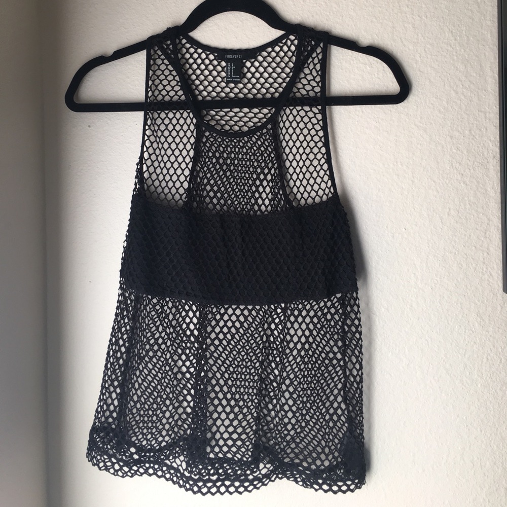 F21 Fishnet Racerback Top