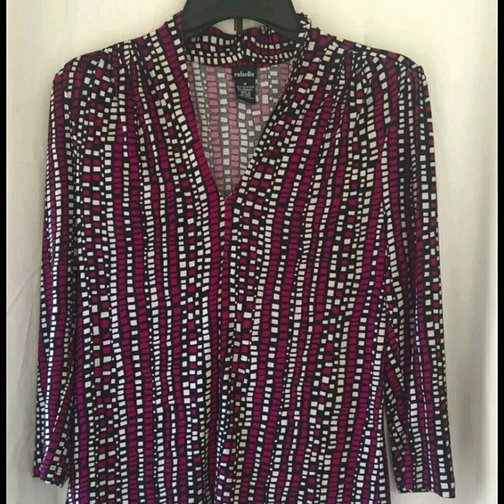 Rafaella Womens Pullover Blouse Sz M