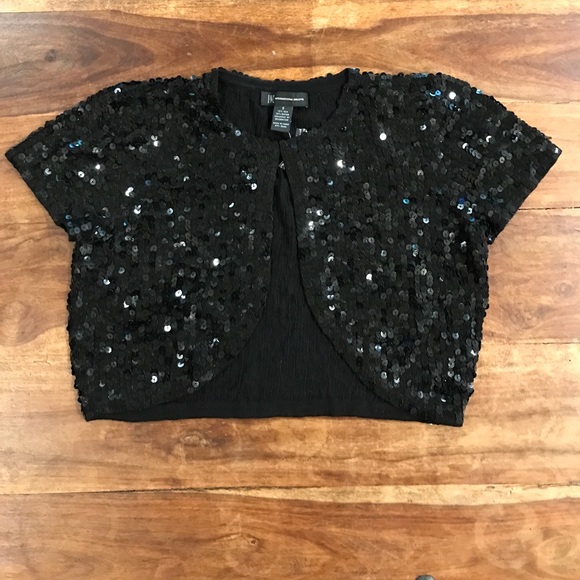 Nwt Inc Black Sequin Shrug 