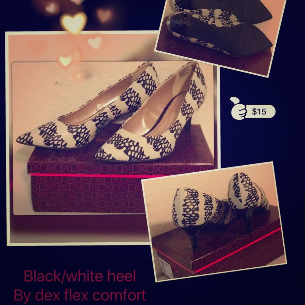 Black and cream design, low heel