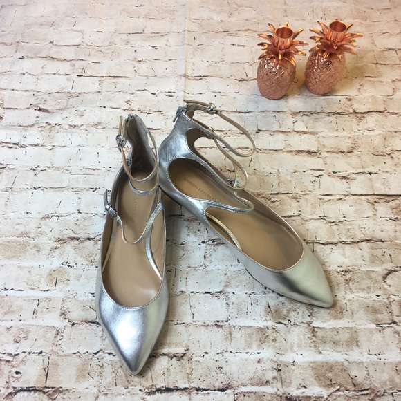 ❌SOLD❌ [Banana Republic] Silver Pointed Toe Flats - Picture 2 of 8