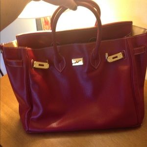 Genuine Leather Birkin Style Bag