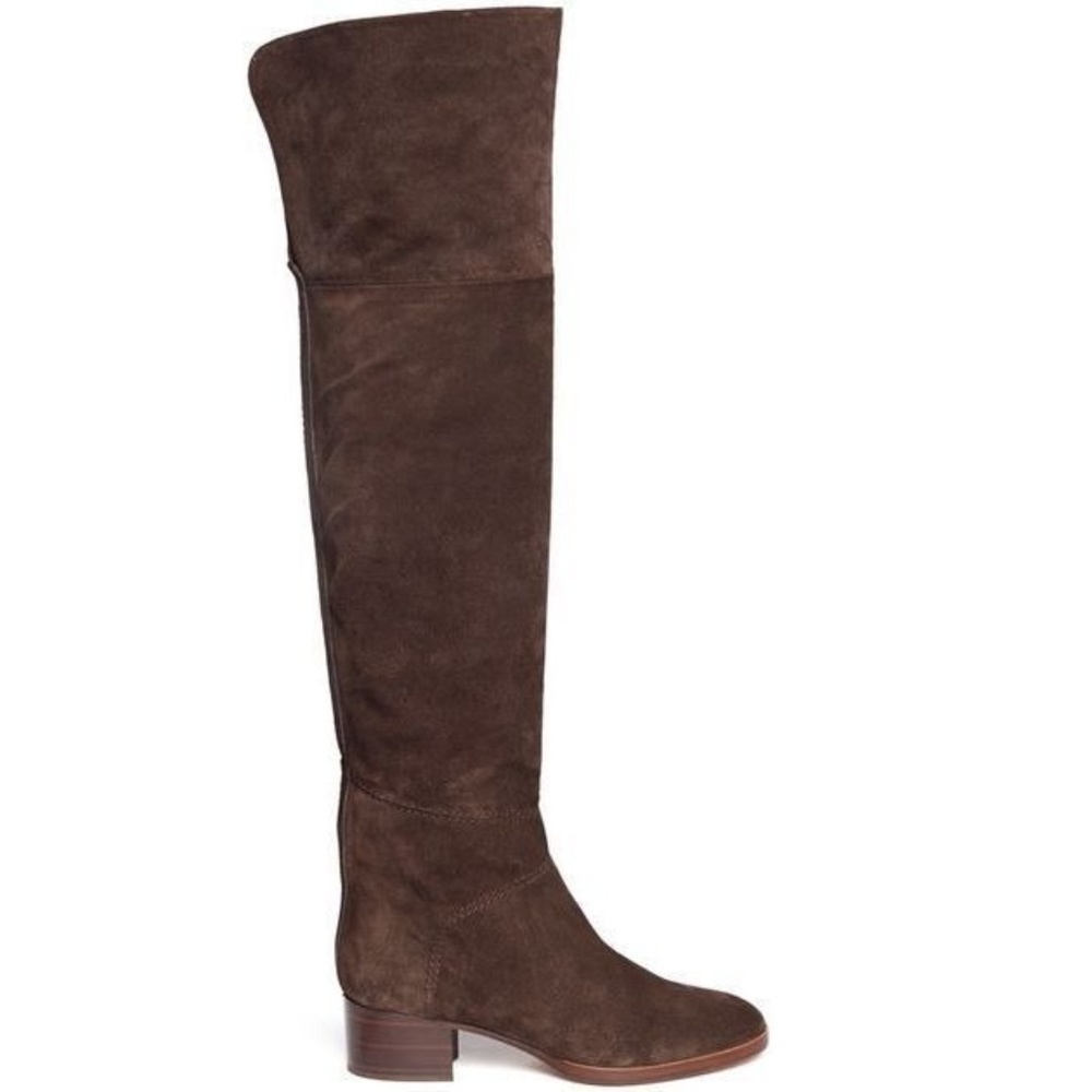NIB Chloe "Sonia" chocolate suede OTK boots, 38