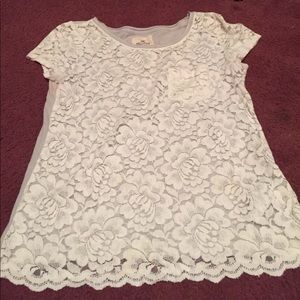 -SOLD- Juniors Floral Lace Shirt