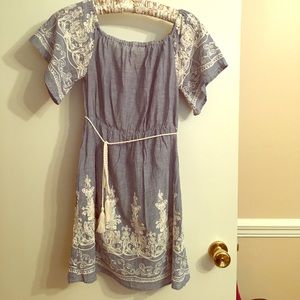 Off Shoulder Chambray Dress