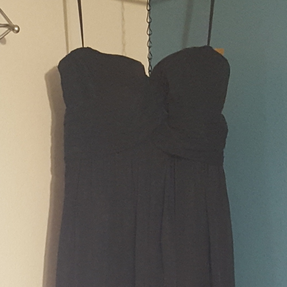 J. Crew Strapless Long Black Dress
