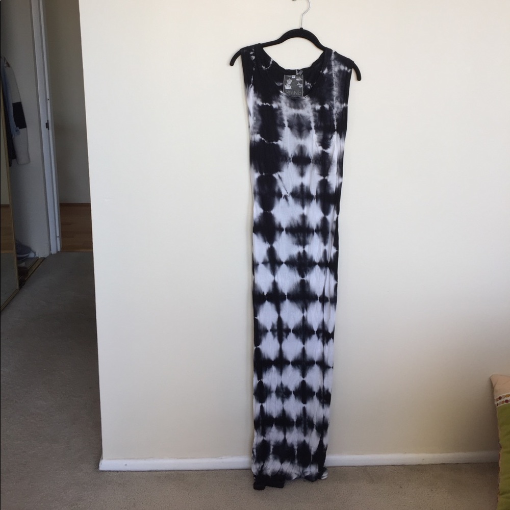 Blue and white tie dyed dress