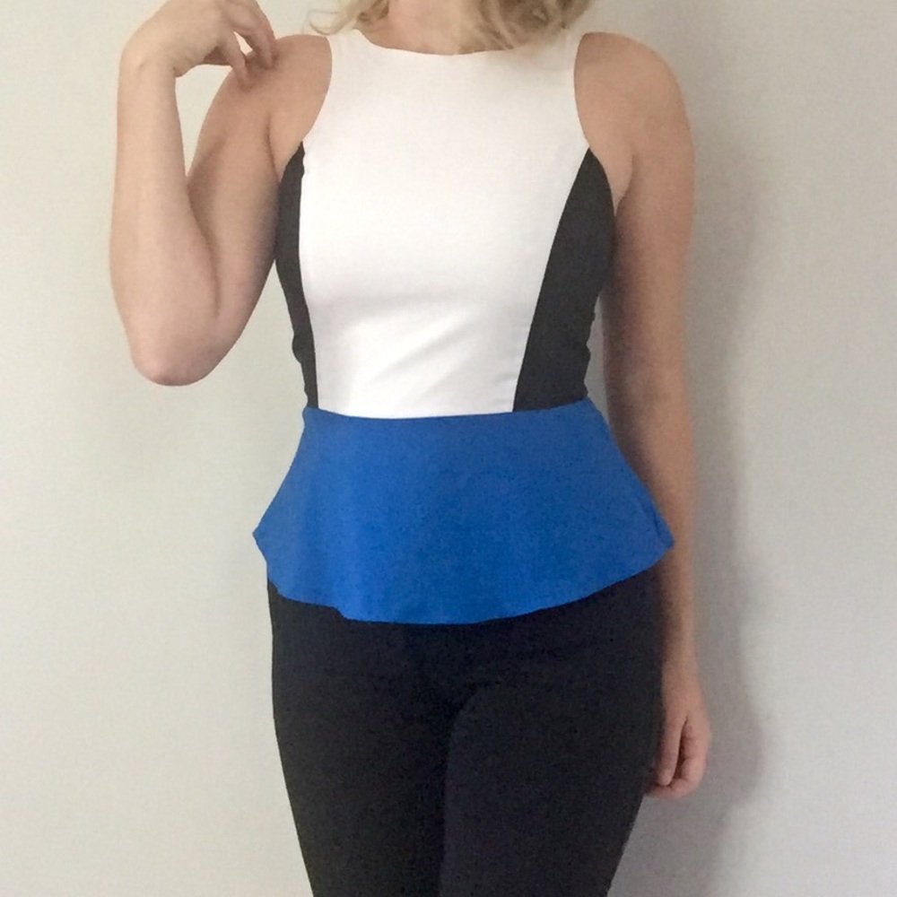 NWT Express colorblock peplum work dress top lined