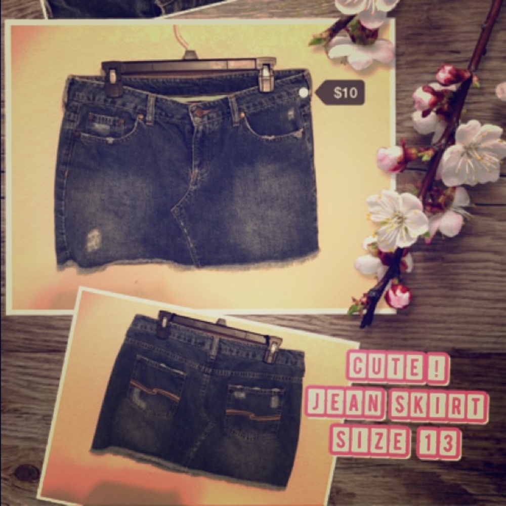 Super cute jean skirt!