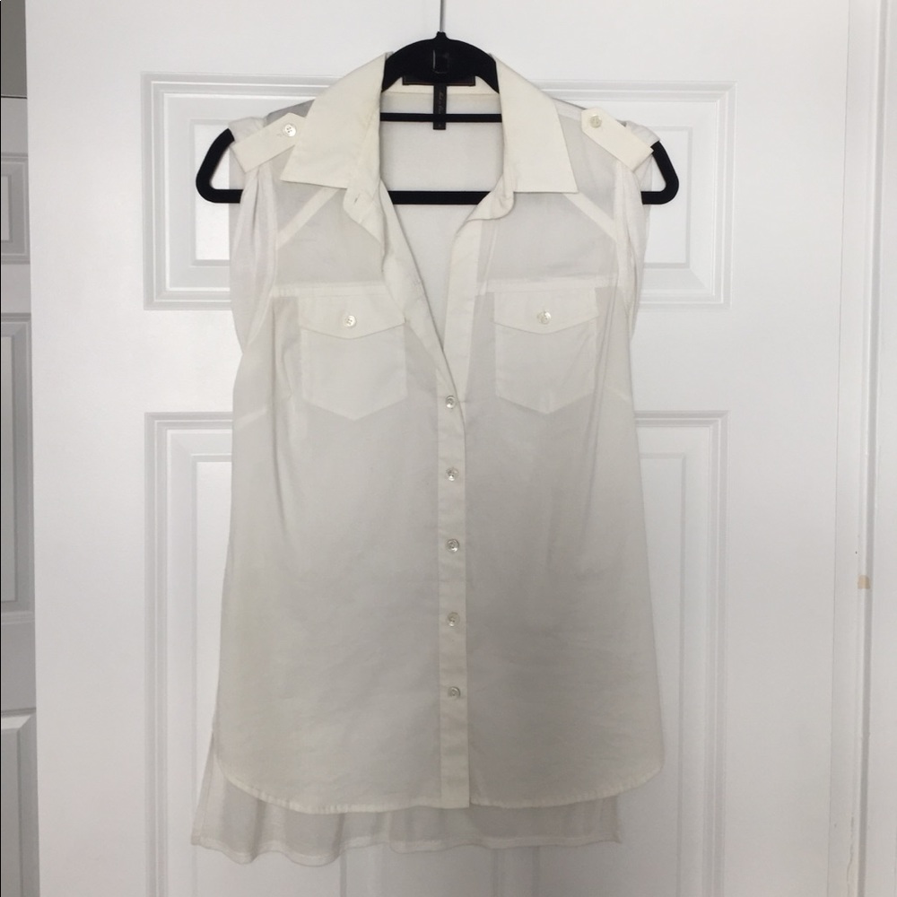BCBG Maxazria collared white shirt