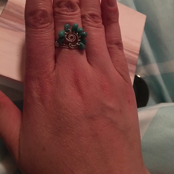 STERLING SILVER TURQUOISE RING - Picture 3 of 5