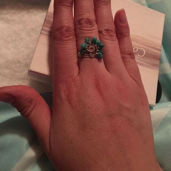 STERLING SILVER TURQUOISE RING - Picture 4 of 5