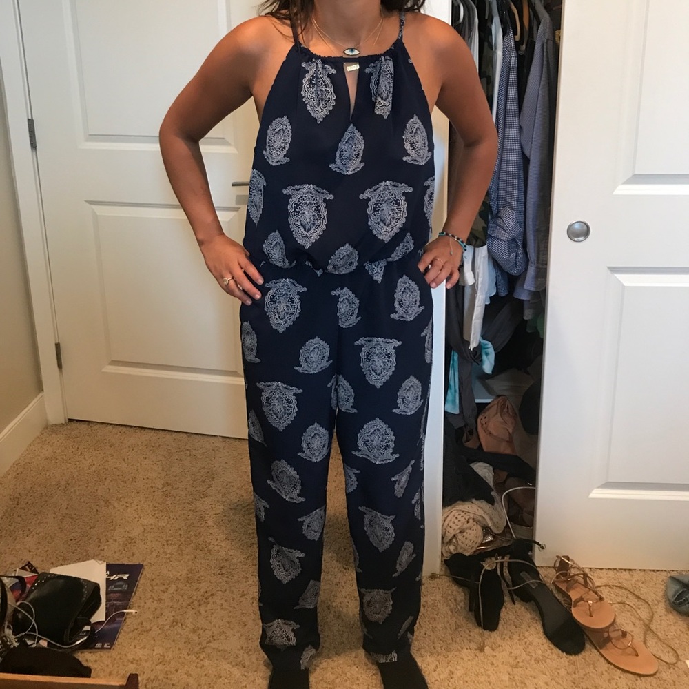 Sam Edelman jumpsuit. zipper back halter look