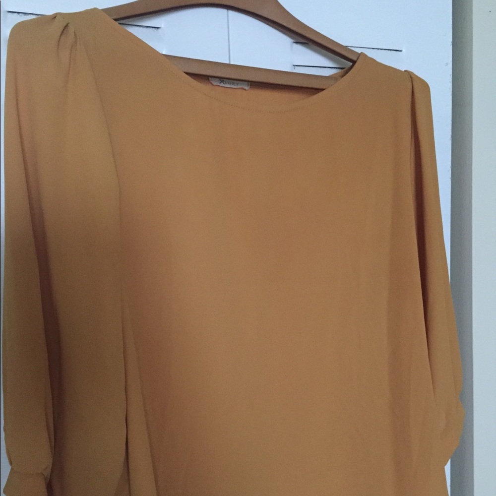 Everly mustard blouse