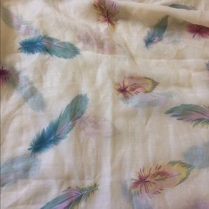 Feather patterned infinity scarf