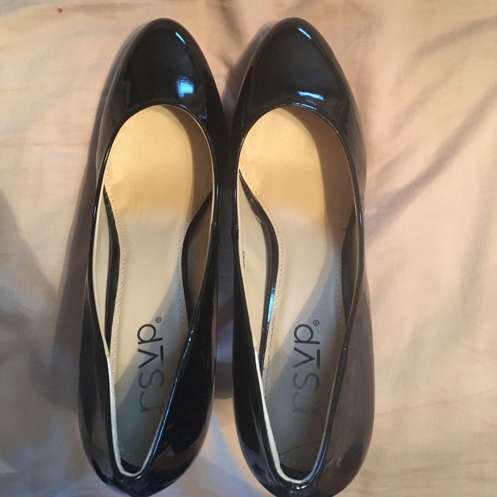 Black patent high heels