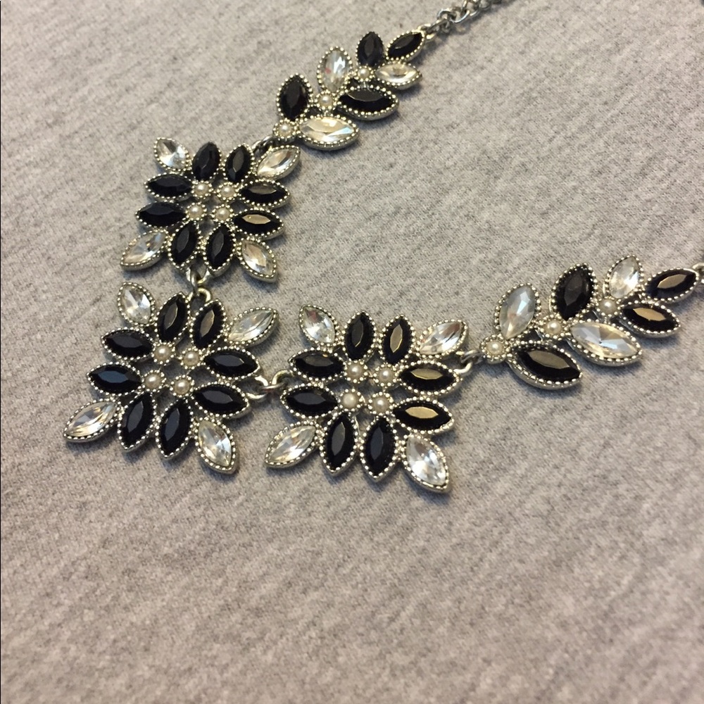 Black and silver statement necklace