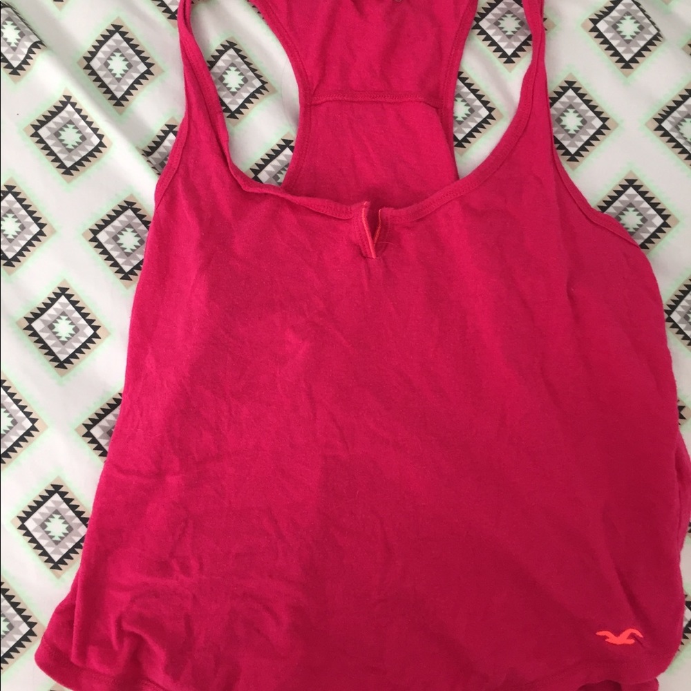 Pink hollister tank top