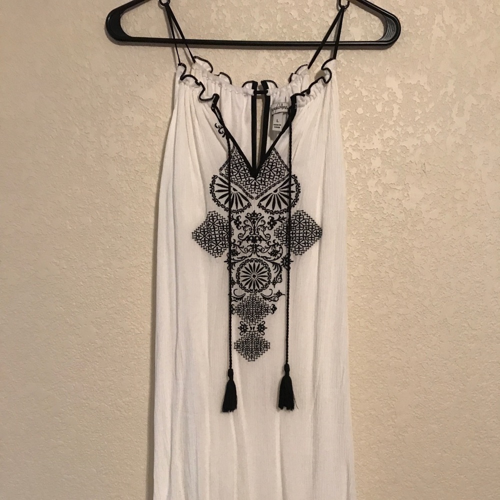 White dress with black detail