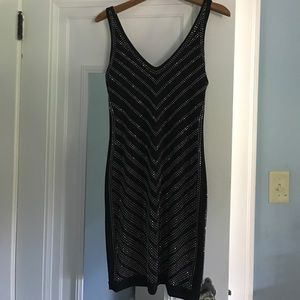 Black & silver evening dress