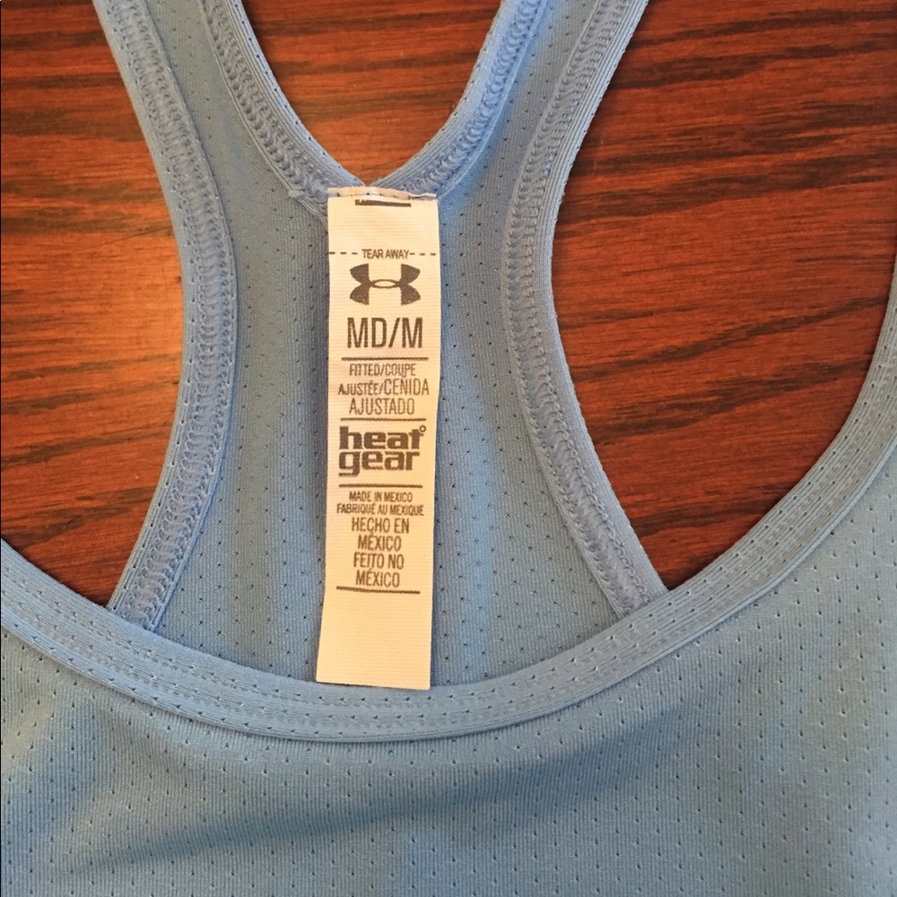 Under Armour heat gear tank, light/sky blue NWOT